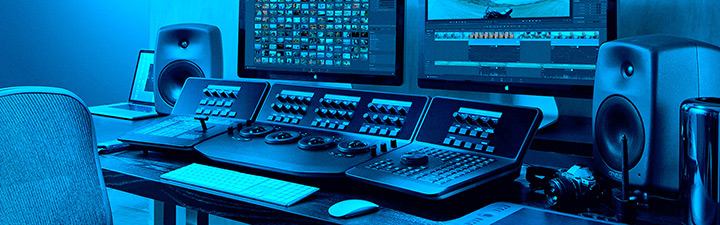 Editing suite with color grading equipment